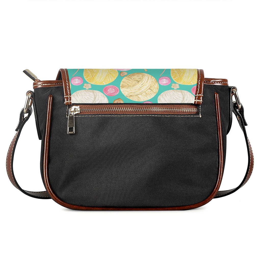Watercolor Yarn Pattern Print Saddle Bag