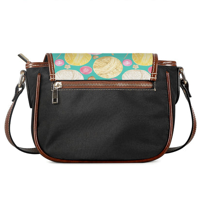 Watercolor Yarn Pattern Print Saddle Bag