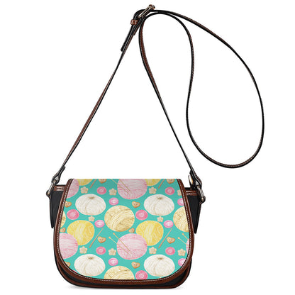 Watercolor Yarn Pattern Print Saddle Bag