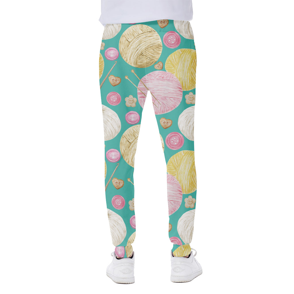 Watercolor Yarn Pattern Print Scuba Joggers