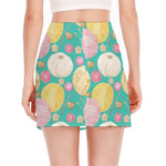 Watercolor Yarn Pattern Print Side Slit Mini Skirt