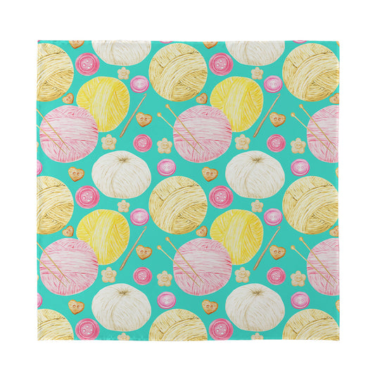 Watercolor Yarn Pattern Print Silk Bandana