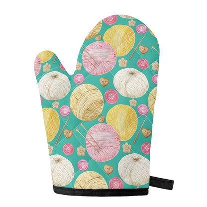 Watercolor Yarn Pattern Print Single Oven Mitt