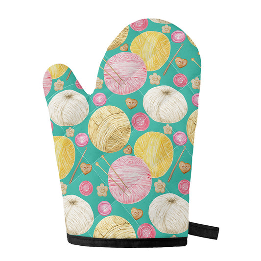 Watercolor Yarn Pattern Print Single Oven Mitt