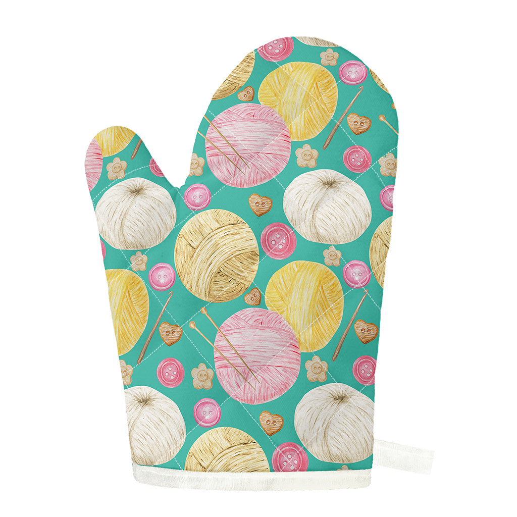 Watercolor Yarn Pattern Print Single Oven Mitt