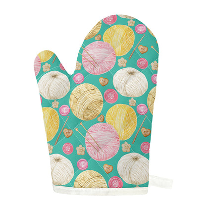 Watercolor Yarn Pattern Print Single Oven Mitt
