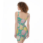Watercolor Yarn Pattern Print Sleeveless Bodycon Dress