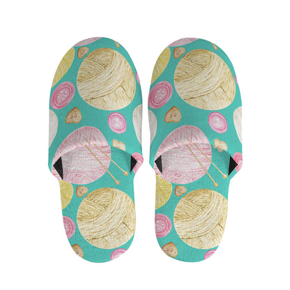 Watercolor Yarn Pattern Print Slippers