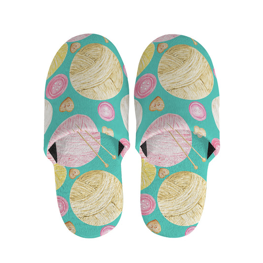 Watercolor Yarn Pattern Print Slippers
