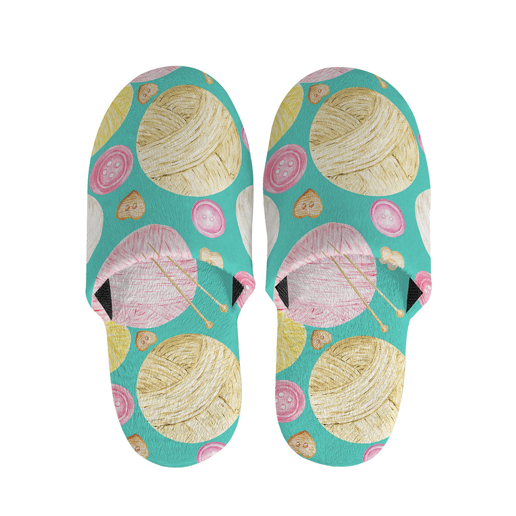 Watercolor Yarn Pattern Print Slippers