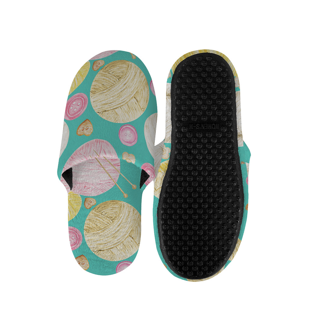 Watercolor Yarn Pattern Print Slippers
