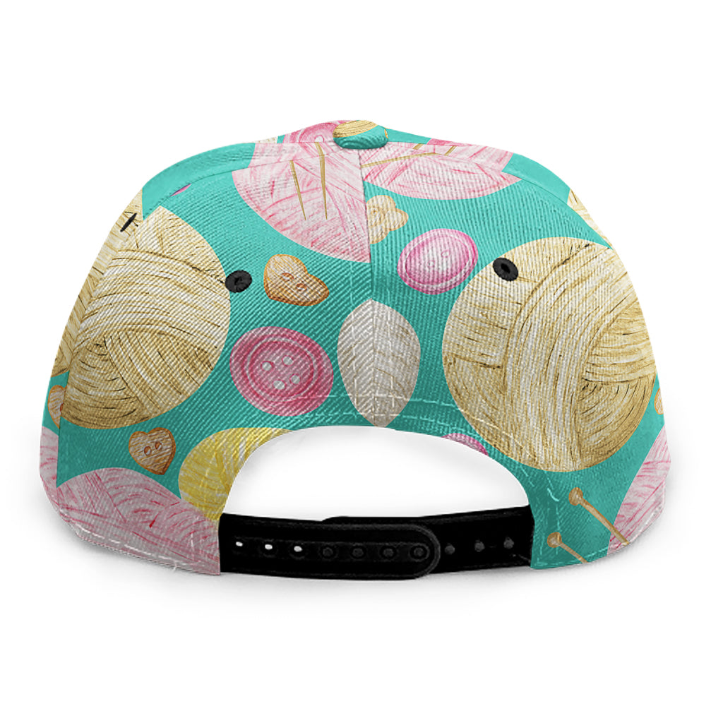 Watercolor Yarn Pattern Print Snapback Cap