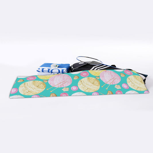 Watercolor Yarn Pattern Print Sports Towel
