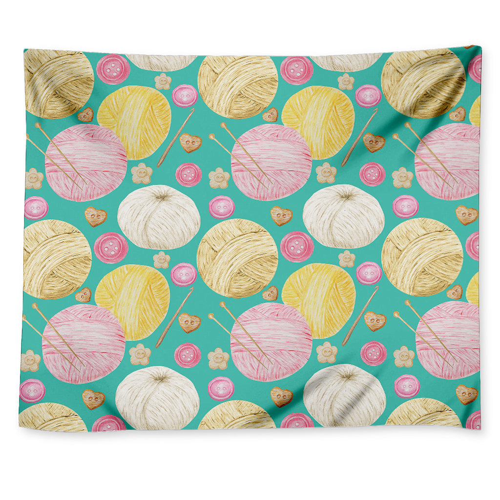 Watercolor Yarn Pattern Print Tapestry
