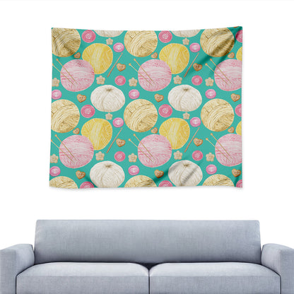Watercolor Yarn Pattern Print Tapestry