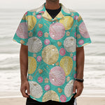 Watercolor Yarn Pattern Print Textured Short Sleeve Shirt