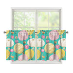 Watercolor Yarn Pattern Print Tier Curtains