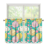 Watercolor Yarn Pattern Print Tier Curtains