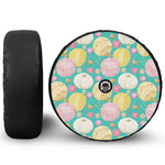 Watercolor Yarn Pattern Print Tire Cover With Camera Hole
