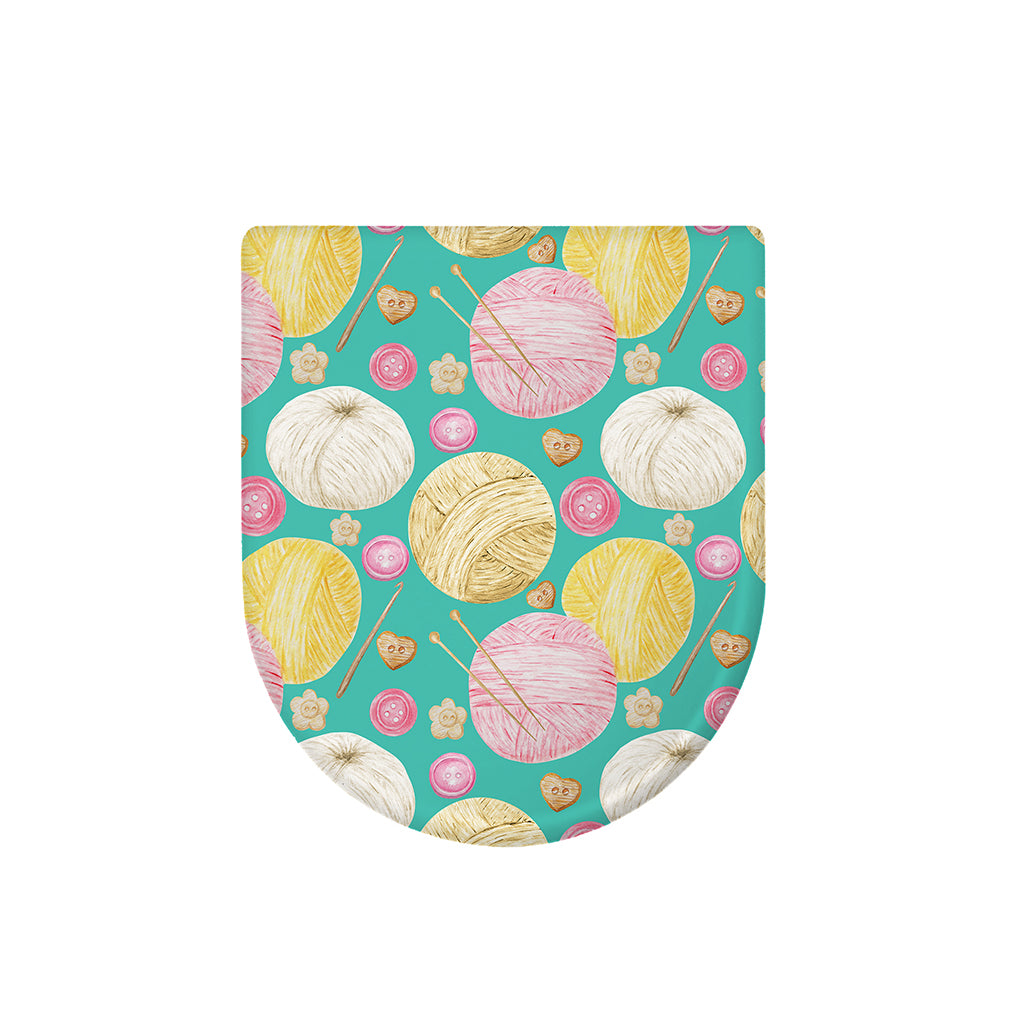 Watercolor Yarn Pattern Print Toilet Lid Cover