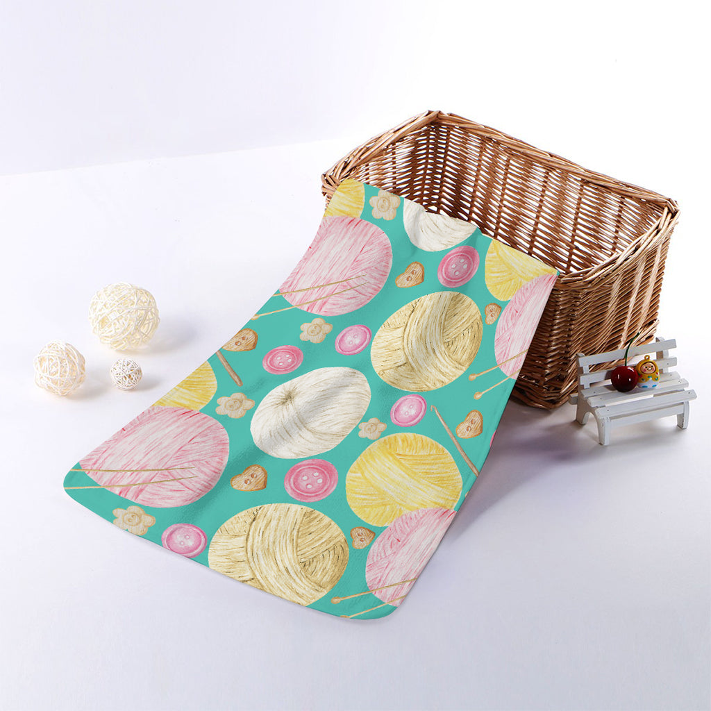 Watercolor Yarn Pattern Print Towel