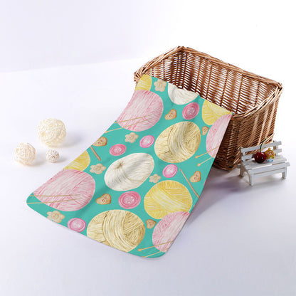 Watercolor Yarn Pattern Print Towel