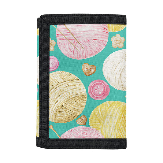 Watercolor Yarn Pattern Print Trifold Wallet