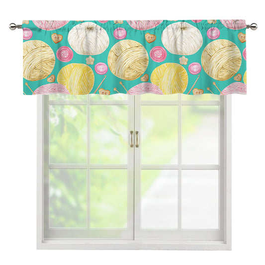 Watercolor Yarn Pattern Print Window Valance