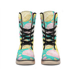 Watercolor Yarn Pattern Print Winter Boots