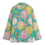 Watercolor Yarn Pattern Print Women's Cotton Blazer