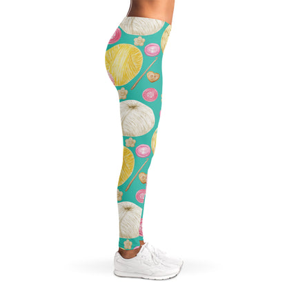 Watercolor Yarn Pattern Print Women's Leggings