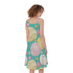 Watercolor Yarn Pattern Print Women's Sleeveless Dress