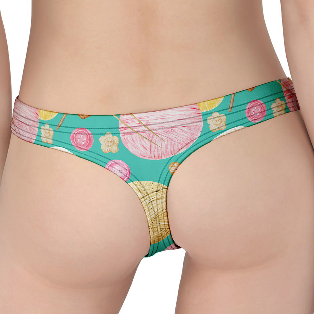 Watercolor Yarn Pattern Print Women's Thong