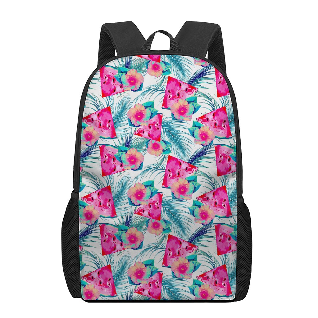 Watermelon Teal Hawaiian Pattern Print 17 Inch Backpack