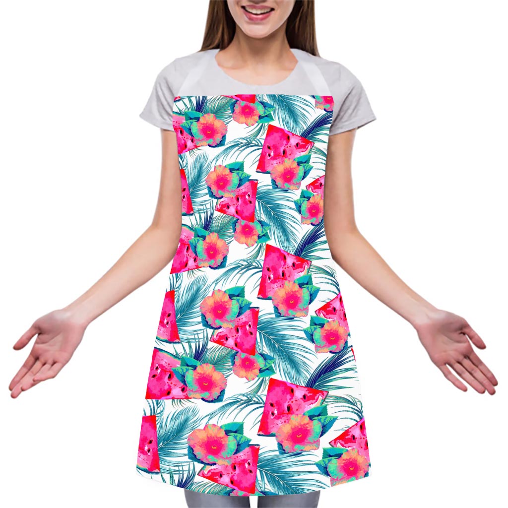 Watermelon Teal Hawaiian Pattern Print Adjustable Apron