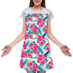 Watermelon Teal Hawaiian Pattern Print Adjustable Apron