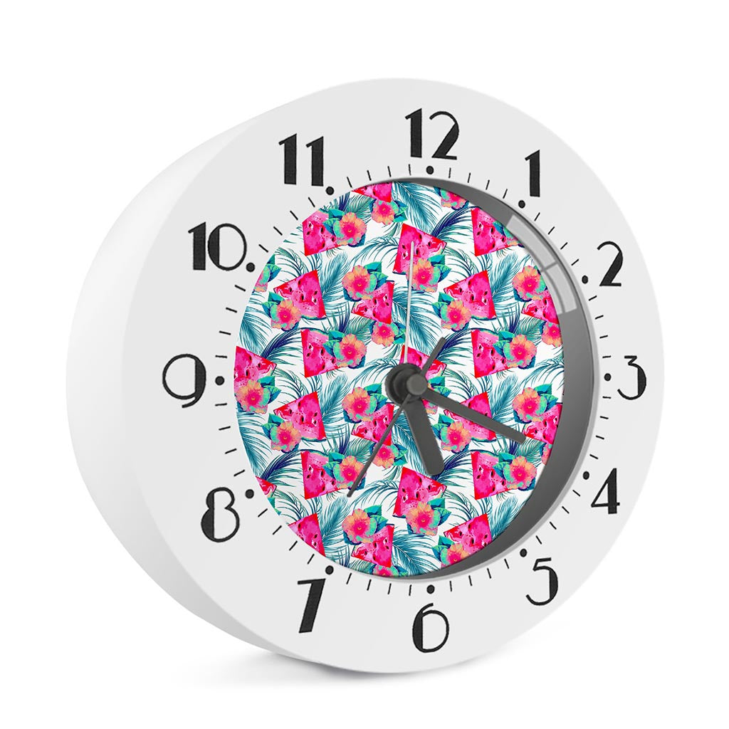 Watermelon Teal Hawaiian Pattern Print Alarm Clock