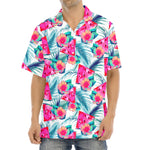 Watermelon Teal Hawaiian Pattern Print Aloha Shirt