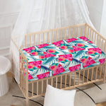 Watermelon Teal Hawaiian Pattern Print Baby Crib Sheet