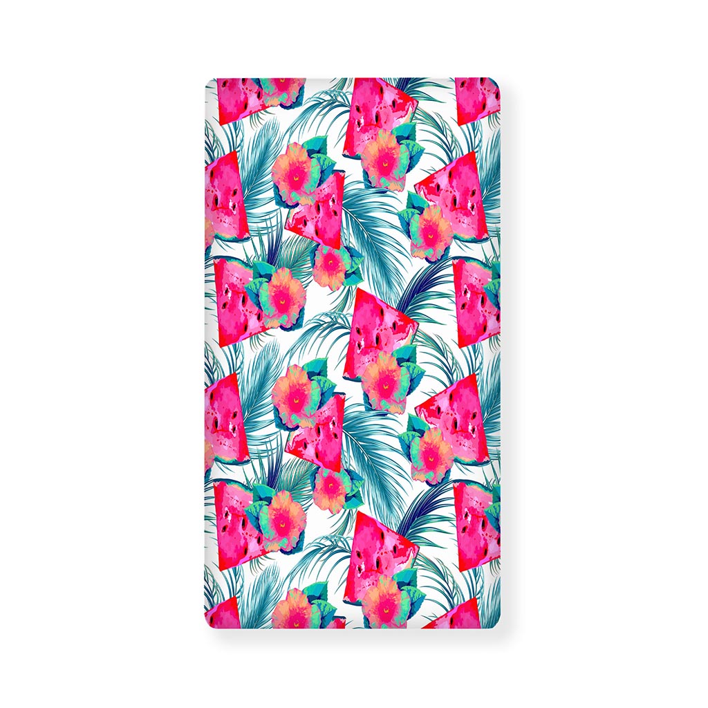 Watermelon Teal Hawaiian Pattern Print Baby Crib Sheet