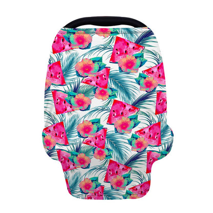 Watermelon Teal Hawaiian Pattern Print Baby Seat Cover