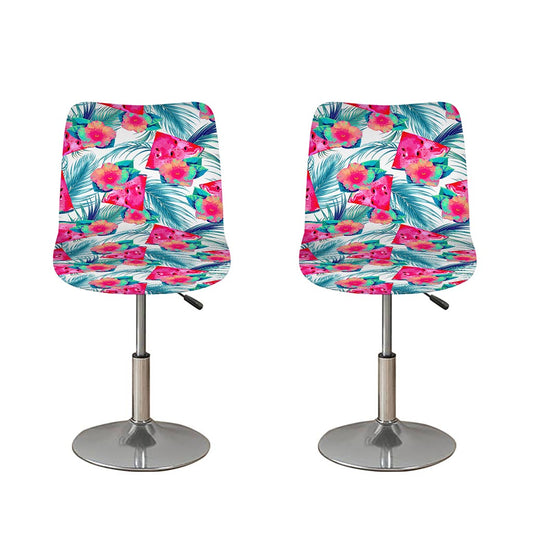 Watermelon Teal Hawaiian Pattern Print Bar Stool Covers