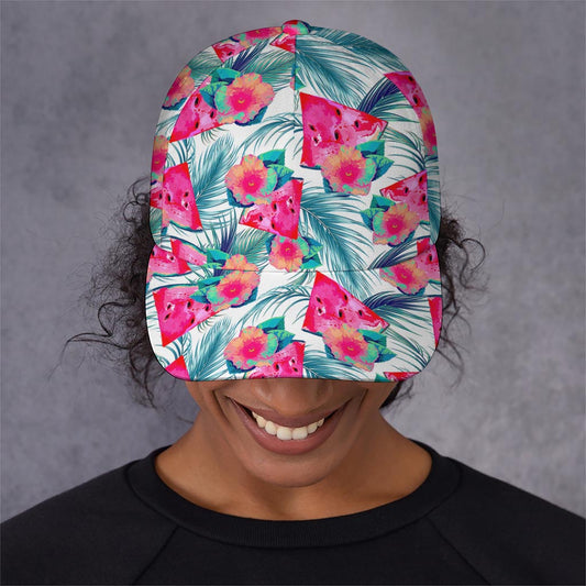 Watermelon Teal Hawaiian Pattern Print Baseball Cap