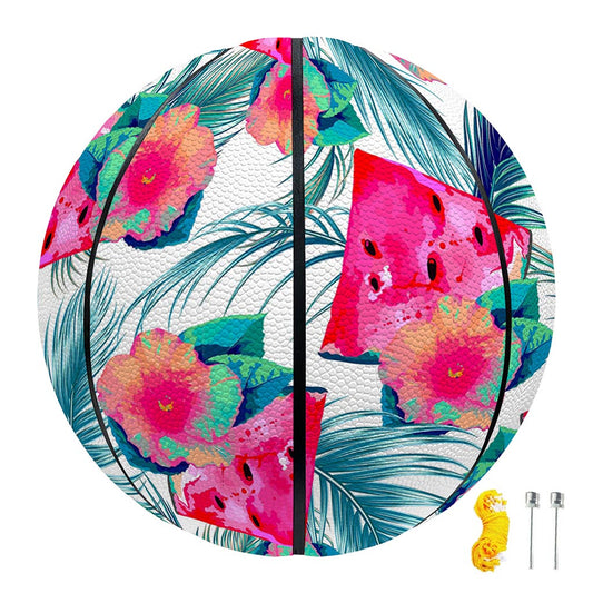 Watermelon Teal Hawaiian Pattern Print Basketball