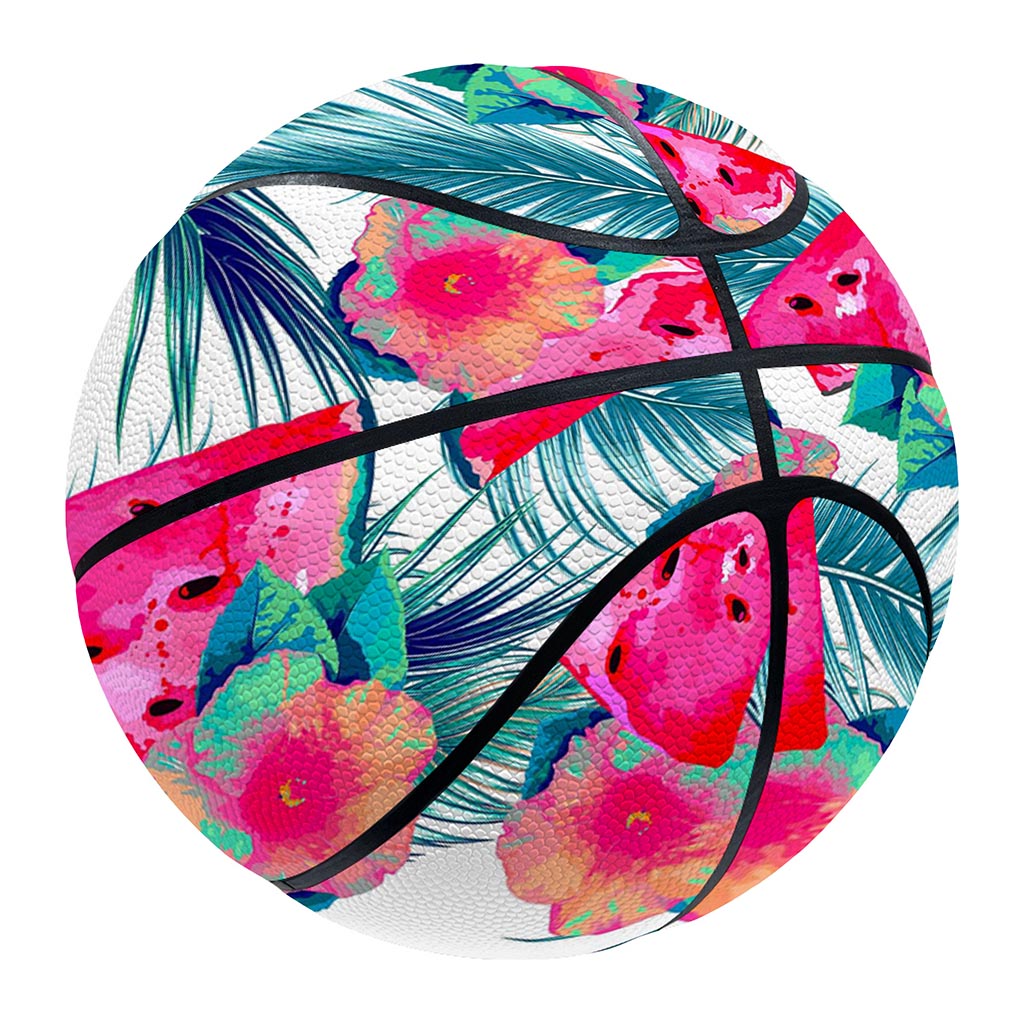 Watermelon Teal Hawaiian Pattern Print Basketball