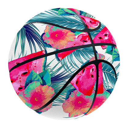Watermelon Teal Hawaiian Pattern Print Basketball