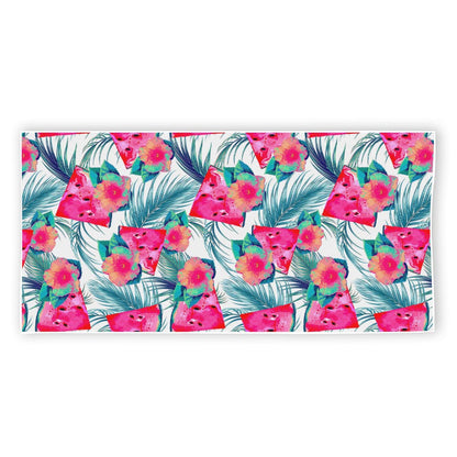 Watermelon Teal Hawaiian Pattern Print Beach Towel