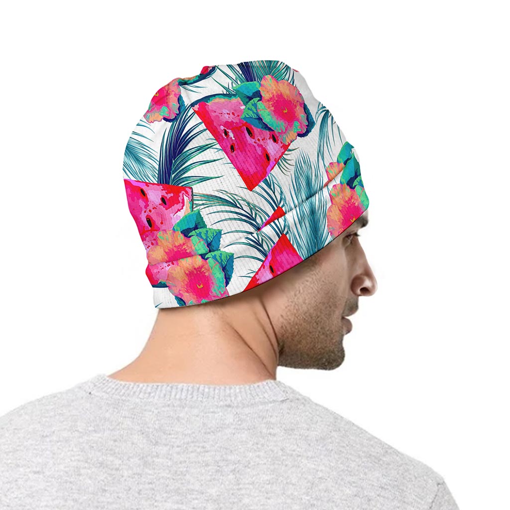 Watermelon Teal Hawaiian Pattern Print Beanie