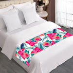 Watermelon Teal Hawaiian Pattern Print Bed Runner