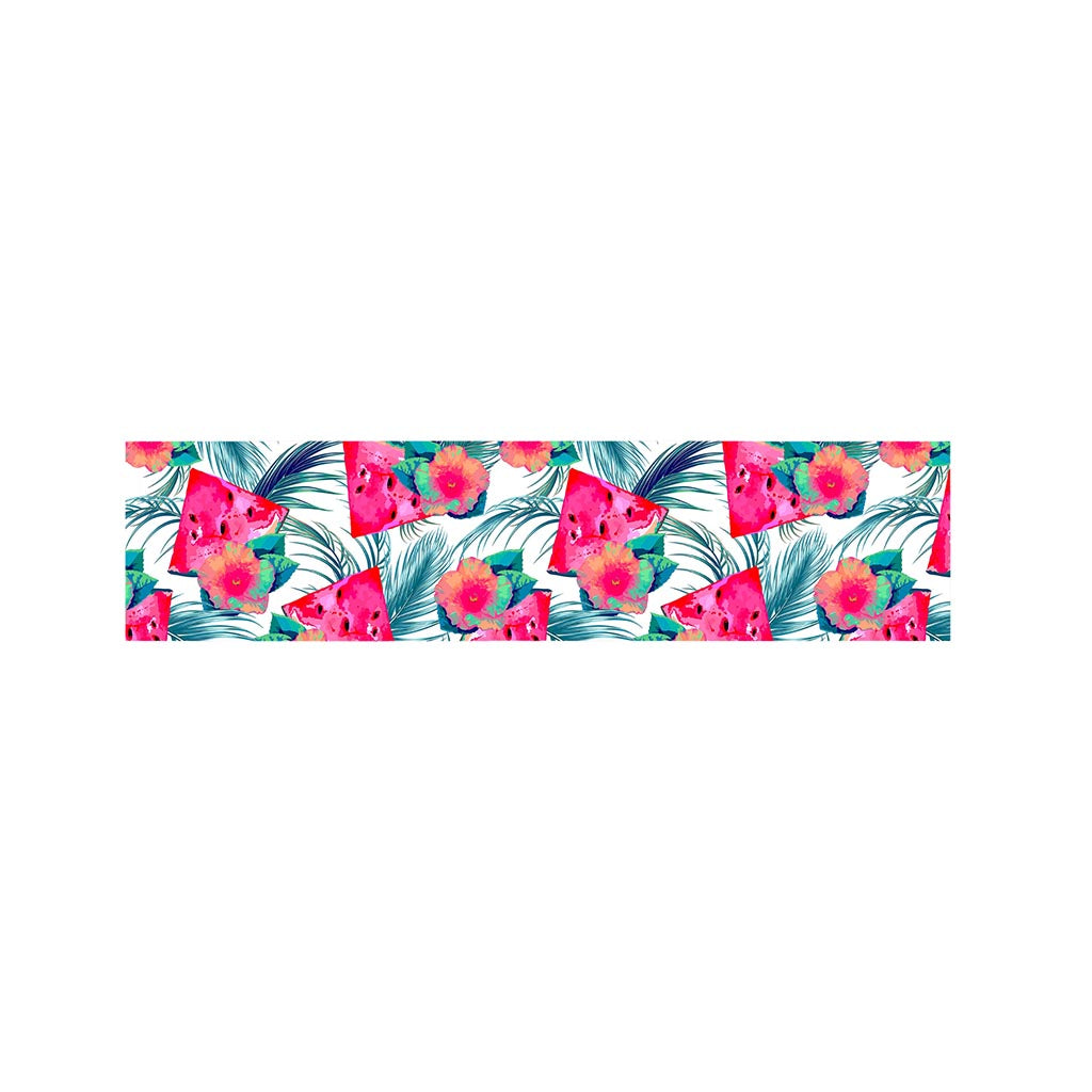 Watermelon Teal Hawaiian Pattern Print Bed Runner
